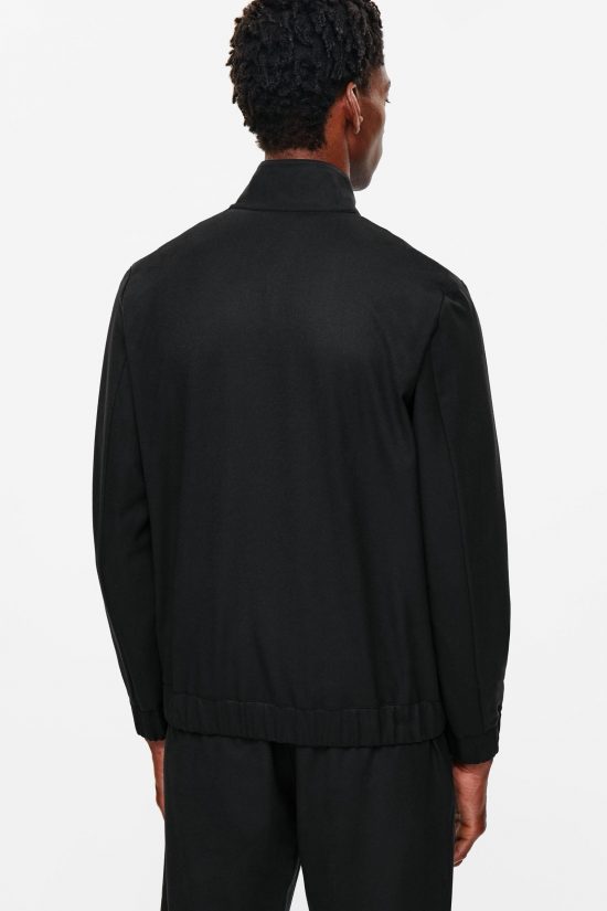 Wool Twill Zip-Up Jacket